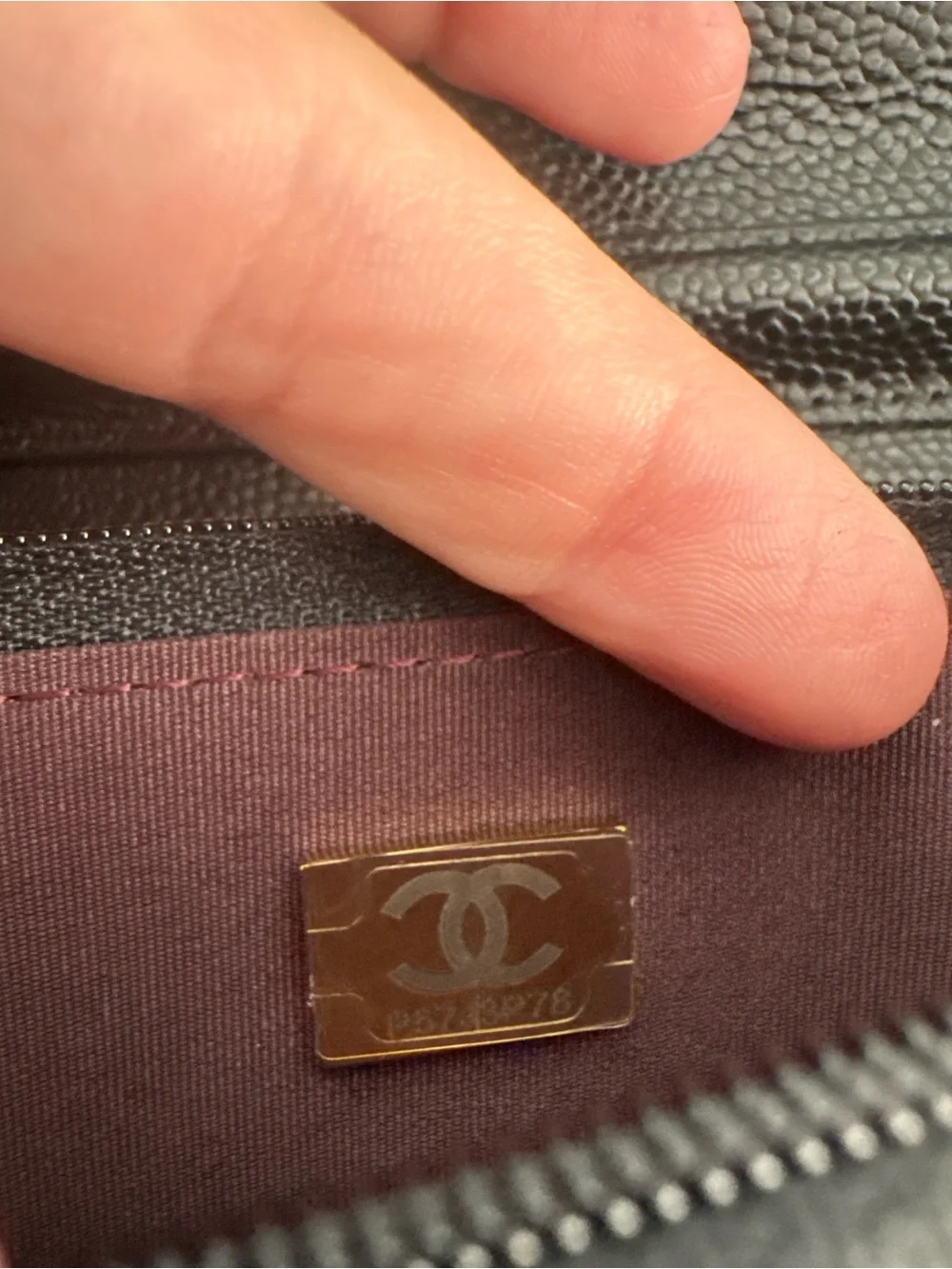 CHANEL Black Quilted Bag with Gold CC